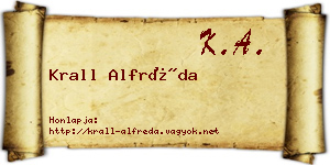 Krall Alfréda névjegykártya